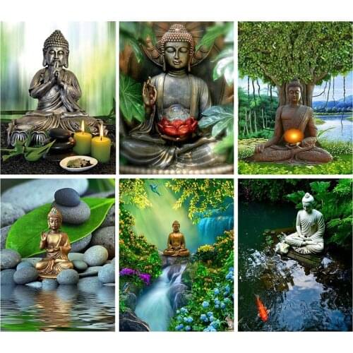 Canvas Size Diamond Painting Kit Buddha 5D Diy Pictures Of Rhinestones Diamond Embroidery Sale Religion Home Decor