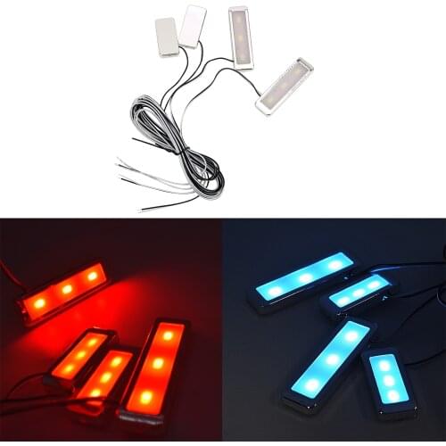 LEEPEE 3 LEDs 4pcs Decorative Armrest Inner Bowl Lights Car-styling Universal Auto Interior Lamp Cool Door Handle Lighting