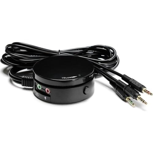 TZT Z2 Upgraded Version Computer Speaker Headphone Switch w/ Mic Port PC Volume Control For Game Players