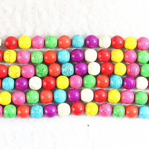 Fashion Rainbow Color Synthetic Calaite Turquoises Stone 4mm 6mm 8mm 10mm 12mm Loose Beads Diy Jewelry Findings 15inch B289