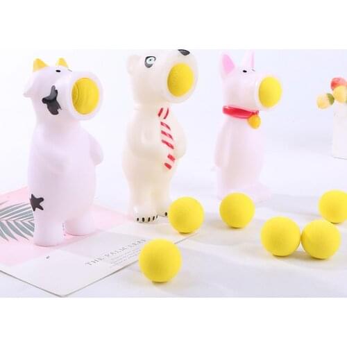 Cartoon Animal Design Popper Squeeze Spitting Balls Stress Relief Kids Toys Children Education Toys For Birthday Gift