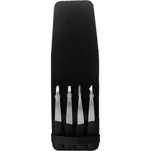 4pcs Professional Precision Eyebrow Tweezer Kit for Facial Hair, Splinters, Ingrown Hairs and Eyelashes