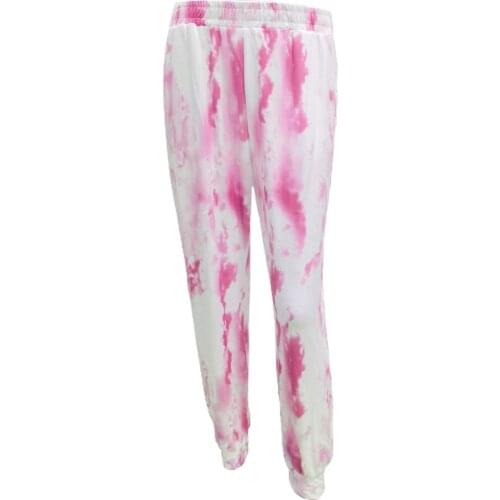 New Stylish Women Elastic High Waist Rainbow Tie-dye Slim Casual Leisure Pants Street Style Trousers