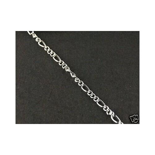 FACTORY 5meters(16ft) 6x2mm Silver Color Iron Mother Son Figaro Chain C13 Soldered Necklace