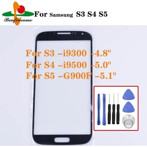 For Samsung Galaxy S3 i9300 i9308 S4 GT-i9500 S5 G900F Front Touch screen Panel LCD Out Glass Cover Lens Replacement