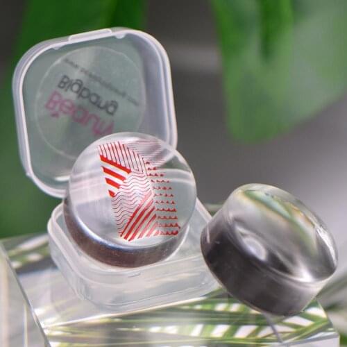 BEAUTYBIGBANG 2.8cm/3.8cm Clear Jelly Silicone Nail Stamper Head Manicure ail Art Stamper Nail Stamp Tools