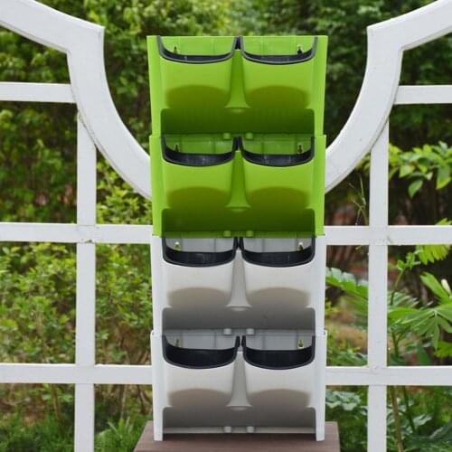 Self Watering Flower Pot Stackable Vertical Planter Wall Hanging Durable Plant Pot For Garden Balcony macetas LBShipping