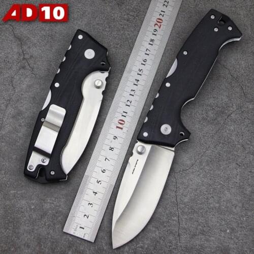 LENGREN new AD10 folding knife D2 steel blade G10 handle TRI ad lock outdoor camping hunting survival pocket knives EDC tool