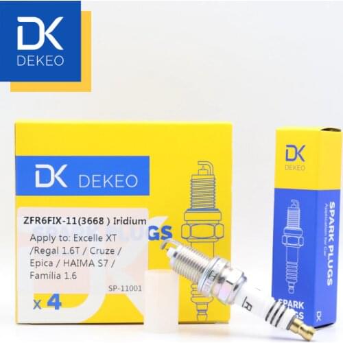 Dekeo For Dodge Dakota Ram Colt Durango Chrysler Aspen Chevrolet Aveo Ford Probe Mitsubishi Raider Spark Plug ZFR6FIX-11 4PCS