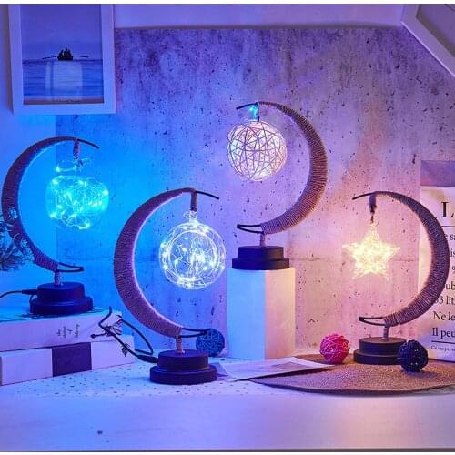 Ramadan Decorations Lights Eid Mubarak Moon Light Decor for Room Home Islamic Muslim Party Decorative Led Lights Holiday Lamp