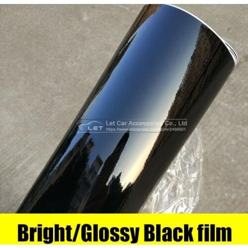 Car styling bright Black Glossy Black Vinyl Car Decal Wrap Sticker Black Gloss Film Wrap Retail For HOOD Roof Motorcycle Scooter