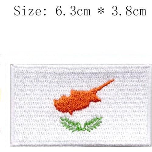 Cyprus embroidery flag patch New Nicosia city Wholesale free shipping iron on sew left chest emblem for Motorcycle Jacket coat