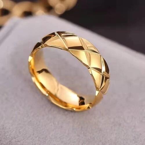 WANGAIYAO new fashion stainless steel rhombus personality trend jewelry ins ring female creative commemoration day small gift