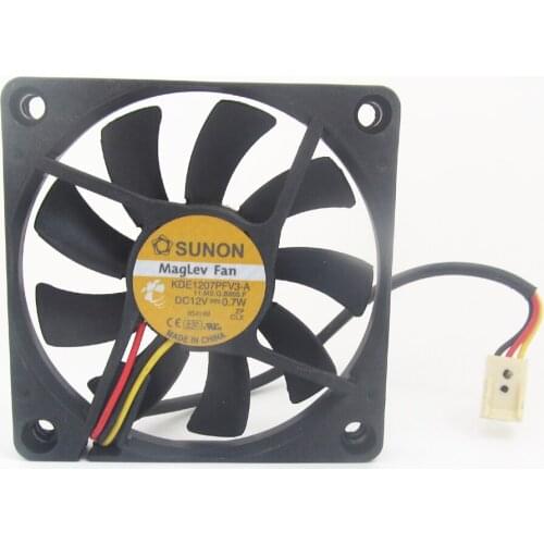 1pc SUNON MagLev DC Cooling fan KDE1207PFV3-A 70x70x10mm 7010 DC12V 0.7W 3pin