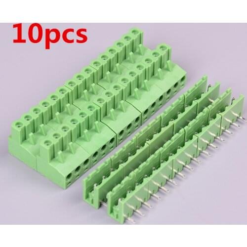 10Pcs 5.08mm Pitch KF2EDGK KF-3P 3PIN Right Angle Plug-in Terminal Contor Wholesale