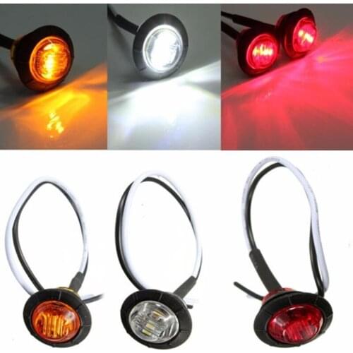 10Pcs Round Lamp Taillight 3LED Front Rear Side Marker Indicator Light for Truck Bus Car Trailer Caravan Boat Motorcycle