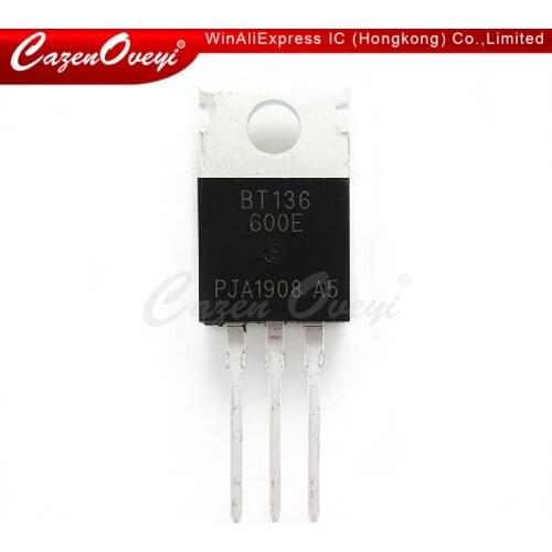 10pcs/lot BT136-600E BT136 BT136-600 600V 4A Triacs RAIL TRIAC TO-220 new original In Stock