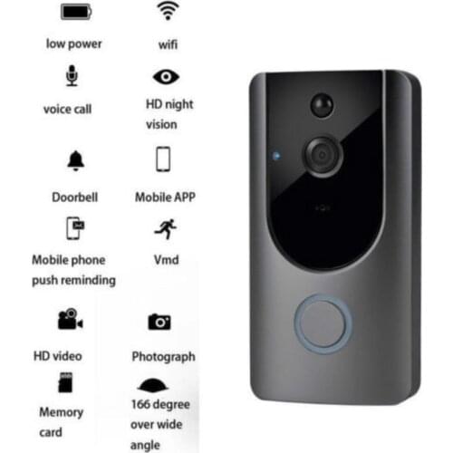 1280*720 Wireless WiFi DoorBell Smart Video Phone Door Visual Ring Intercom Secure Camera Home Security