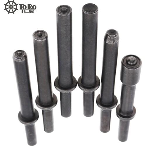6pcs/set Hard 45# Steel Solid Air Rivet Impact Head Support Pneumatic Tools for Drilling / Rusting Removal