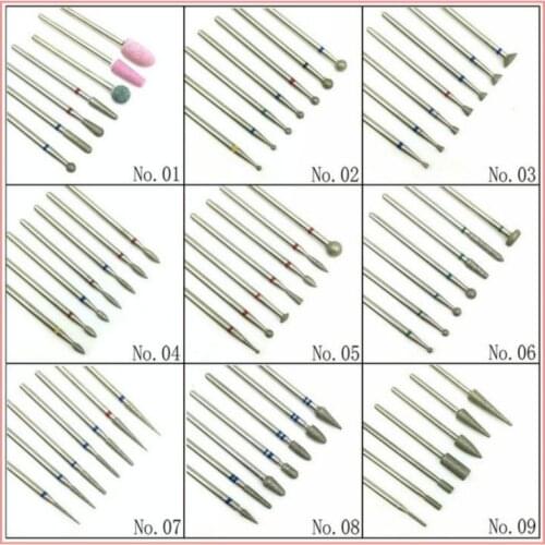 7pcs/Set Diamond Nail Drill Bit Rotery Electric Milling Cutters For Pedicure Manicure Files Cuticle Burr Nail Tools Accessorie