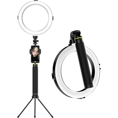 8 Inch Folding Smartphone Selfie Ring Light LED Beauty Light 3 Lighting Modes Dimmable USB Powered with Phone Holder