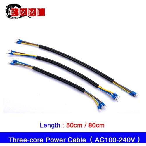 2pcs/Lot 50cm length 3 x 2.5 mm² three-core Power Supply cable with U terinal for LED modules