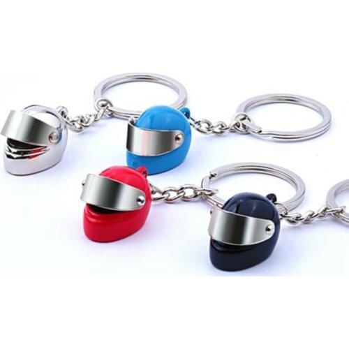 Car Key Ring KeyChain Gift Jewelry Hot Metal Motorcycle Helmet Key Chain Fashion Stereo Motorcycle Helmets Safety Auto Bag
