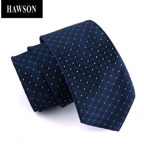 HAWSON Polka Dot Tie for Men Business Wedding in Gift Box, Navy Plaid Neckties for Men, Formal Neck Tie for Mens Dress Shirt