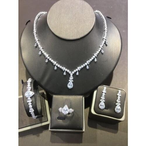 Jankelly Hotsale African 2pc Bridal Jewelry Sets New Fashion Dubai Necklace Sets For Women Wedding Party Accessories Design