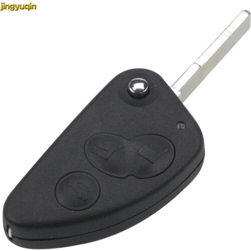 Jingyuqin 3 Buttons Remote Flip Folding Car Key Case Cover Shell Fob for Alfa Romeo 147 156 166 GT Uncut Blade Replacement