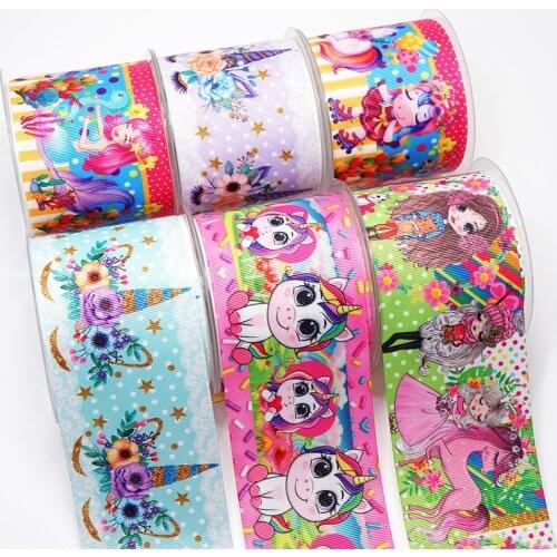 10 Yards Printed Grosgrain Ribbon 3" 75MM For Hair Bows DIY Crafts Handmade Accessories 47816