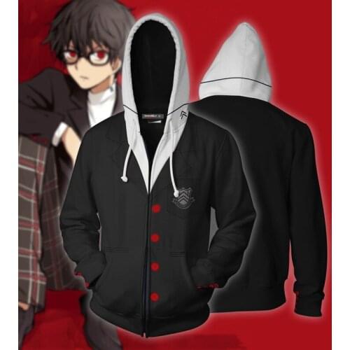 Persona 5 P5 Cosplay 3D Printed Long Sleeve Costumes Zipper Hooded Jacket Sweatshirt Streatwear Coat Fashion Casual Daily Gifts