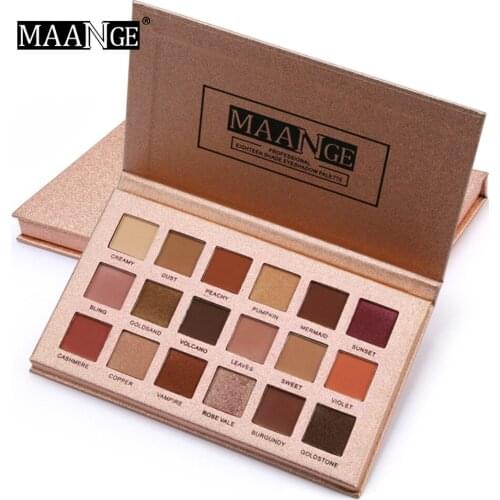 Maange Profesional Makeup Palette 18 Color Shimmer Glitter Matte Eye Shadow Powder Eyeshadow Waterproof Long Lasting