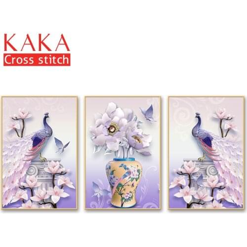 Cross stitch kits,Embroidery needlework sets with printed pattern,11CT-canvas for Home Decor Painting,Animals Full NCKA100