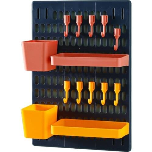 Wall-Mounted Hardware Tool Screw Parts Storage Box Hanging Board Tool Box With Hook Screwdriver Wrench Workshop Storage Rack