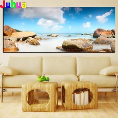 Sky Cloud Stones DIY 5D Diamond Painting Cross Stitch seascape Diamond Embroidery Mosaic Diamond Mazayka home decoration