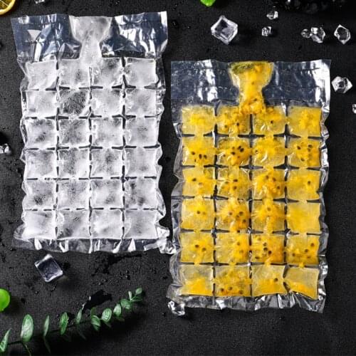 10-30PCs Disposable Ice Cube Mold 24 Grids Plastic Ice Cube Bag Self-Seal Freezing Ice-making Mould Bags Injection DIY Ice-Maker