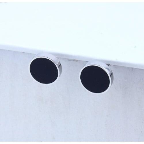 OUFEI Wholesale Stainless Steel Black Shell Stud Earrings Men Korean Earrings Female Earings Fashion Jewelry Earrings 2019