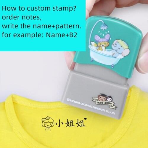 Cartoon Animal Childrens Name Seal Custom Students Name Stamp Kindergarten Clothes Waterproof Name Sticker Christmas Gifts