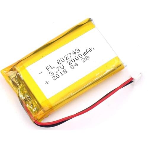 YDL 3.7V 1225mAh 802748 Rechargeable Lipo Battery with JST Connector
