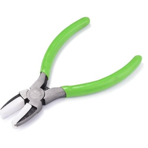 Carbon Steel Flat Nose Jewelry Bending Beading Pliers Short Chain-Nose Pliers Polishing Jewelry Making Tools 13.2x8.6x1cm