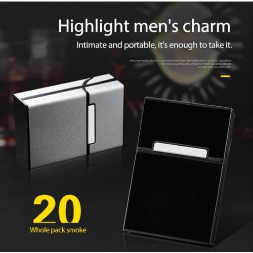 Portable Cigarette Case Aluminum Cigarette Case 20 Sticks Magnetic Flip Open Tobacco Smoking Boxes Accessories Mens Gifts