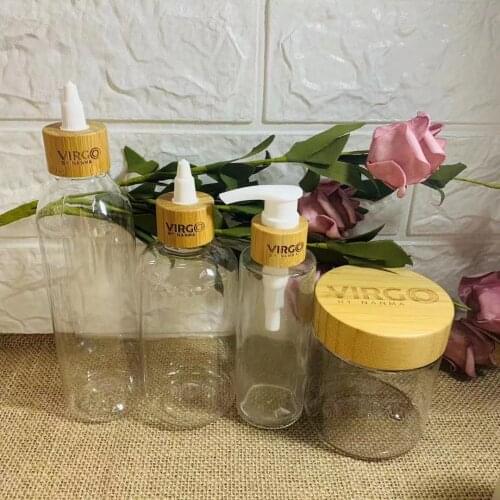 Clear Cosmetic PET Bottles Empty Shampoo Lotion Pump Container Plastic Skin Care Packaging With Dispenser,Shower Gel