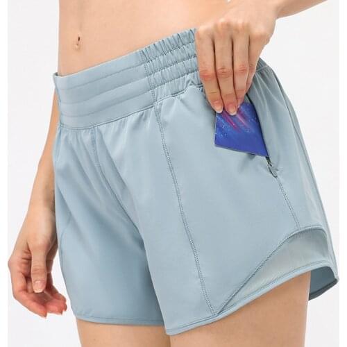 Women Tummy Control Yoga Shorts for Women Workout Running Sports Shorts Side Zipper Pocket Lightweight Breathable Short