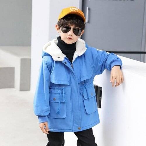 Blue Warm Spring Winter Coat Outerwear Top Children Clothes Kids Costume Teenage Gift Plus Size Boy Clothing High Quality