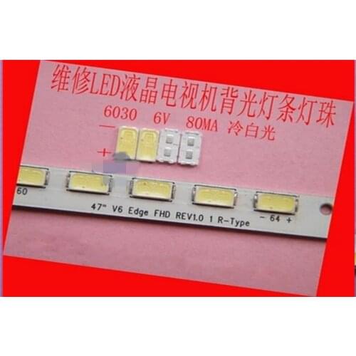 100piece/lot for maintenance LG LED LCD TV backlight Article lamp SMD LEDs 6V 6030 Cold white light emitting diode