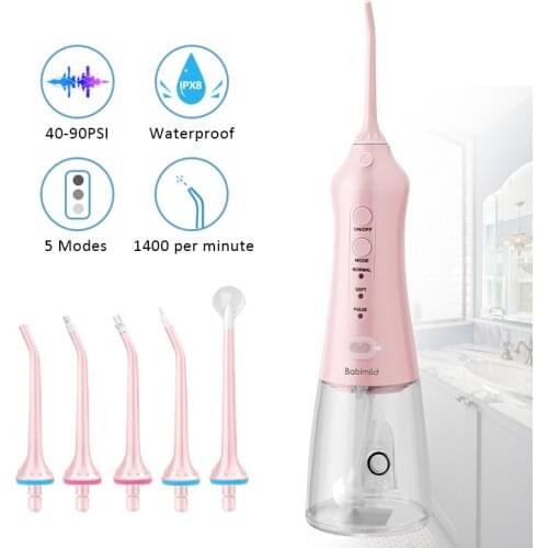 Portable Dental Water Flosser Calculus Oral Irrigators With USB Inductive Rechargeable Water Jet Floss Waterproof Teeth Cleaner