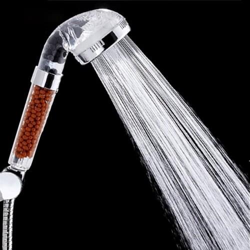 Water Therapy Spa Bath High Pressure Filter Water Saving Rain Shower Head With Activated Ion Negative Ball Function Adjustable