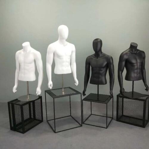 High Quality Fashion Fiberglass Upper Body Mannequin Men Model For Sale
