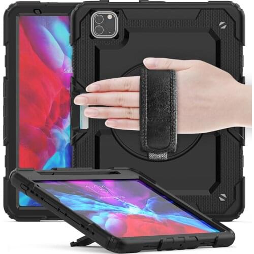 Tablet Protective Cover for iPad Pro11 Case 2020 Shock Proof Full Body Kids Children Safe 360 Rotation Hand Strap&Kickstand